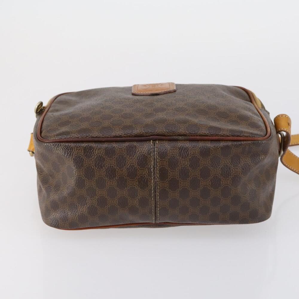 CELINE Macadam Canvas Hand Bag PVC Leather 2way Brown Gold Auth 154376 - Picture 5 of 16
